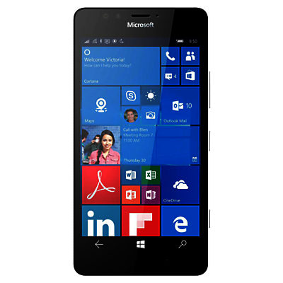 Microsoft Lumia 950 Smartphone, Windows Mobile, 5.2 , 4G LTE, SIM Free, 32GB White